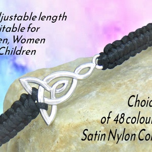 Mother Father & Child Celtic Macrame Bracelet, Unisex Motherhood Knot Jewelry Gift for Mum Dad Daughter Son, Adjustable Woven Cord 48 Colour