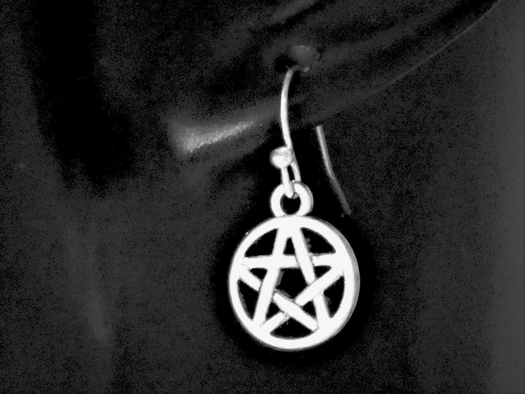 Pentagramma Pentacolo 925 Anello Argento Sterling Sottile Gioielli