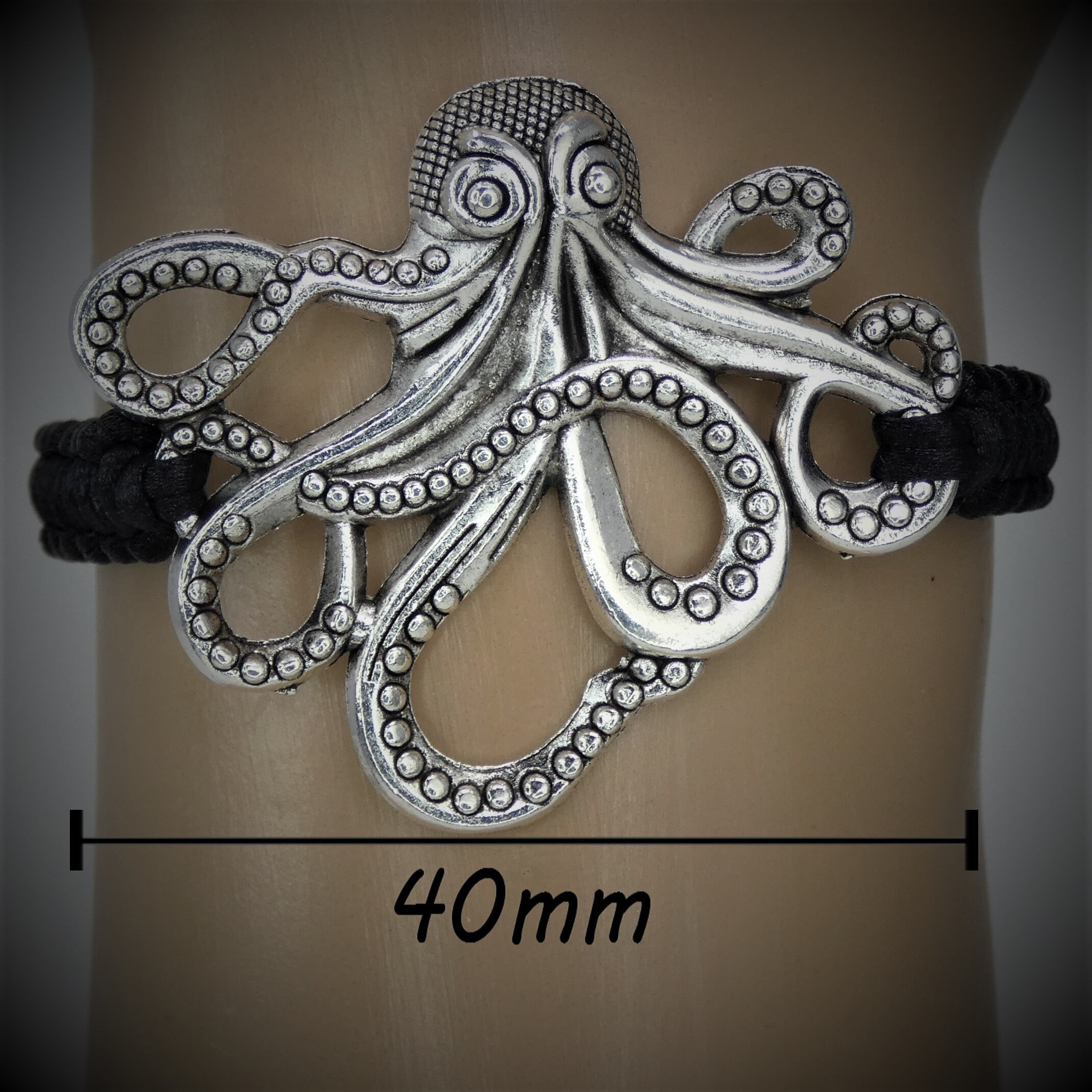 Unisex Octopus Bracelet Extra Large Kraken Jewelry Gift Charm
