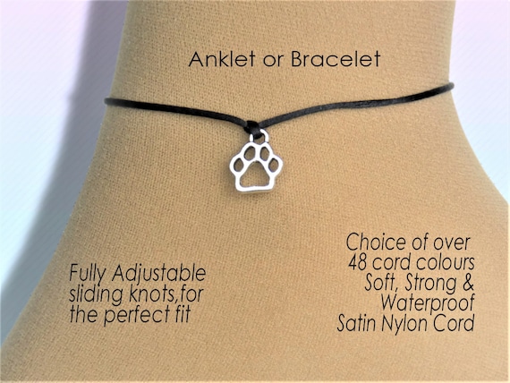 Paw print ankle bracelet deals