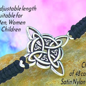Witch Knot Bracelet, Wiccan Jewellery, Adjustable Length Macrame
