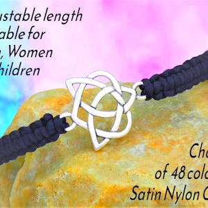 Love Knot Bracelet, Celtic Triquetra Jewellery, Unisex Adjustable Macrame