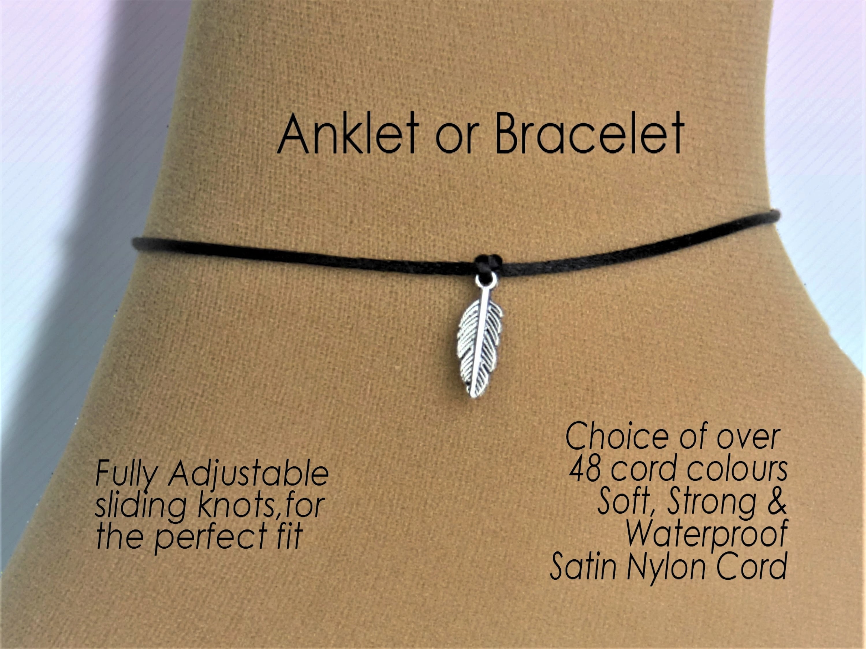 Nylon Cord Lucky Feather Reminder Bracelet Feather Wish Bracelet