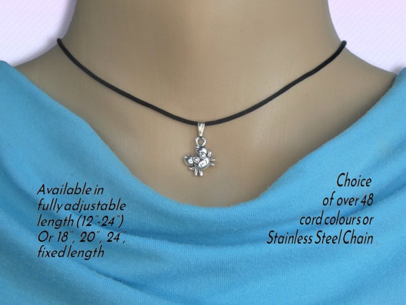 Crab Necklace Silver Zodiac Cancer 