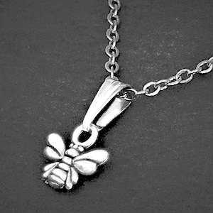 Small Bee Pendant Necklace, Honey Bee Jewellery, Cord or Chain