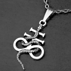 Unisex Leviathan Cross & Snake Pendant Necklace on Cord or Chain, Satans Cross Jewellery,