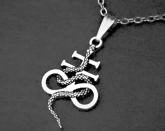 Unisex Leviathan Cross & Snake Pendant Necklace on Cord or Chain, Satans Cross Jewellery,