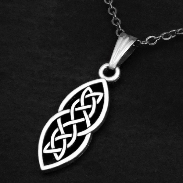 Unisex Celtic Sailor's Knot Pendant Necklace on Cord or Chain, Couples Jewelry Gift, Adjustable Choker or 16 22 24 30 inch Stainless Steel