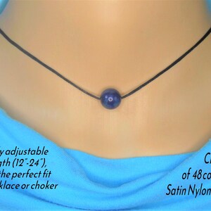 Lapis Lazuli Necklace, Unisex Simple Chakra Jewellery, Adjustable Length Cord