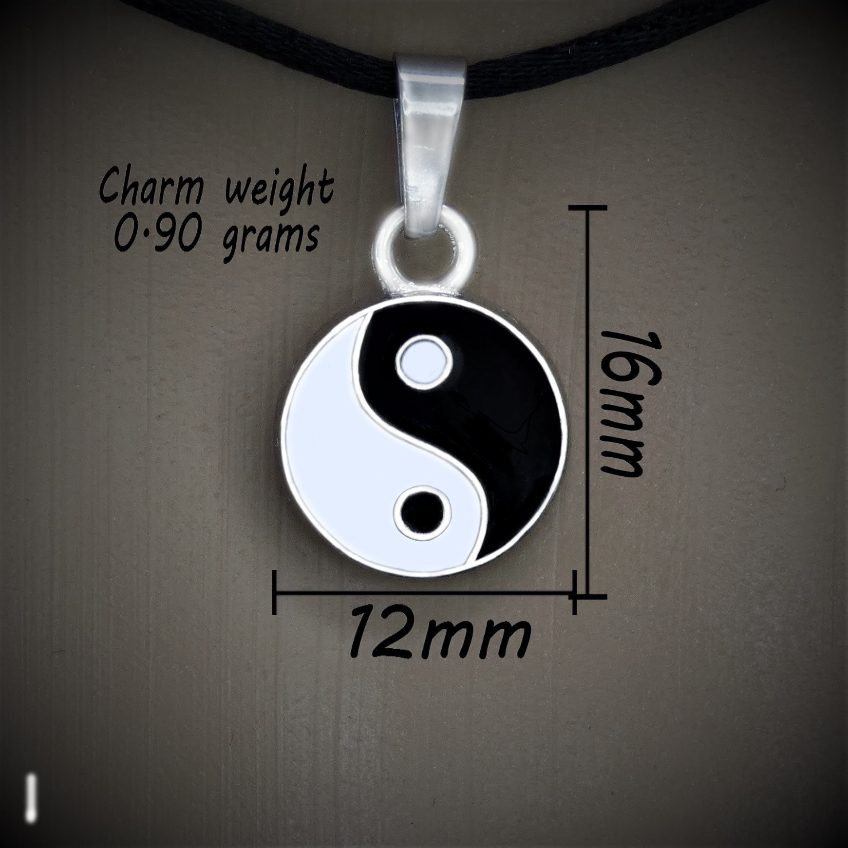 Yin & Yang Pendant Necklace on Cord or Chain, Unisex Jewelry