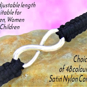Infinity Macrame Bracelet, Unisex Jewellery, Adjustable Length