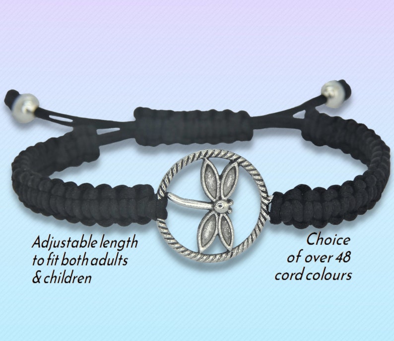 3 Colours UK Seller NEW Beautiful Handmade Cord Dragonfly Charm Bracelet 3 Colours UK Seller NEW Beautiful Handmade Cord Dragonfly Charm Bracelet