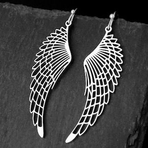Wing Earrings, Gold or Silver Stainless Steel Angel Jewellery, Clip on or Pierced Options