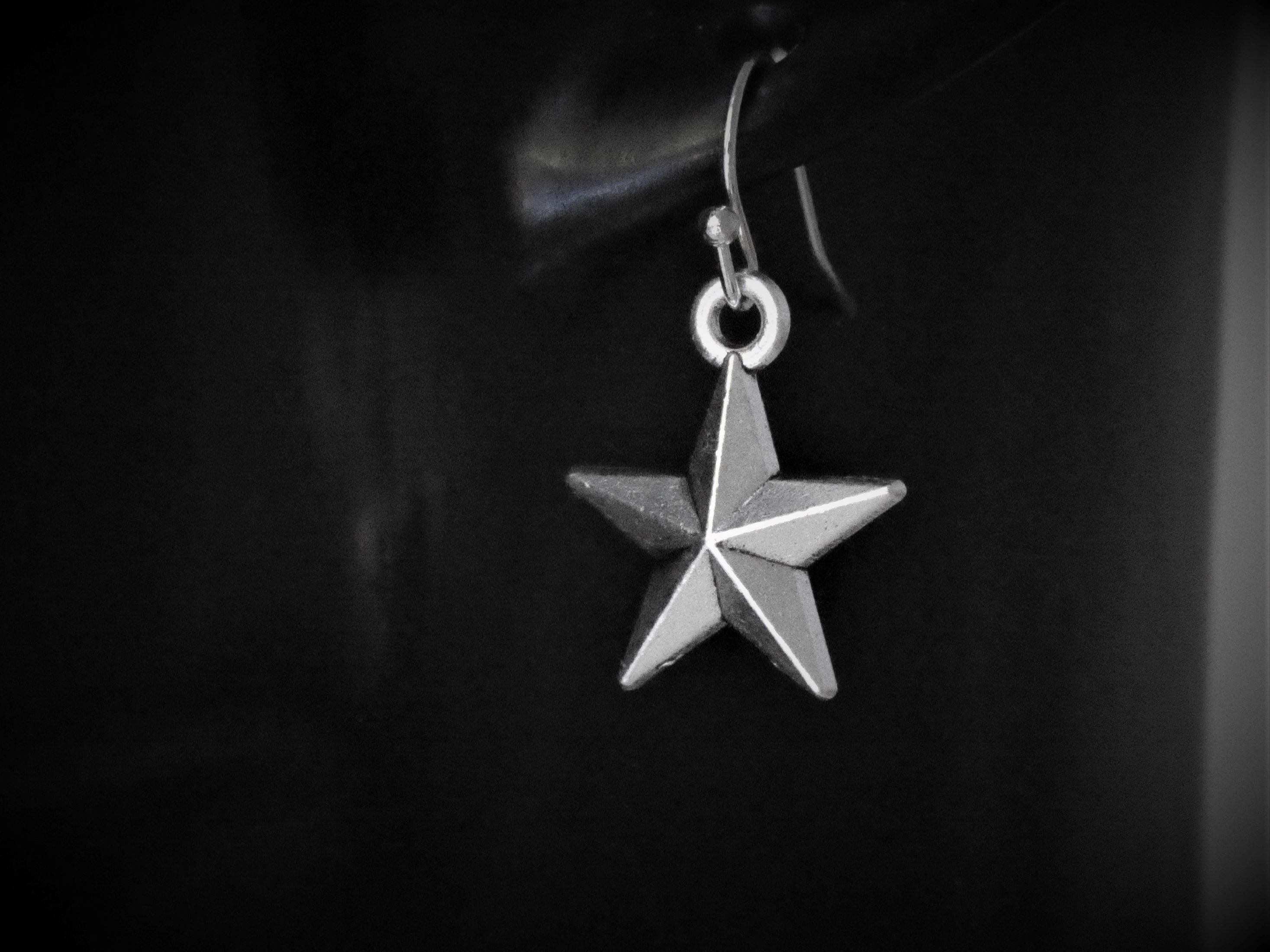 Boucles d'oreilles étoile 3D, cadeau bijou étoile de Noël, anneau