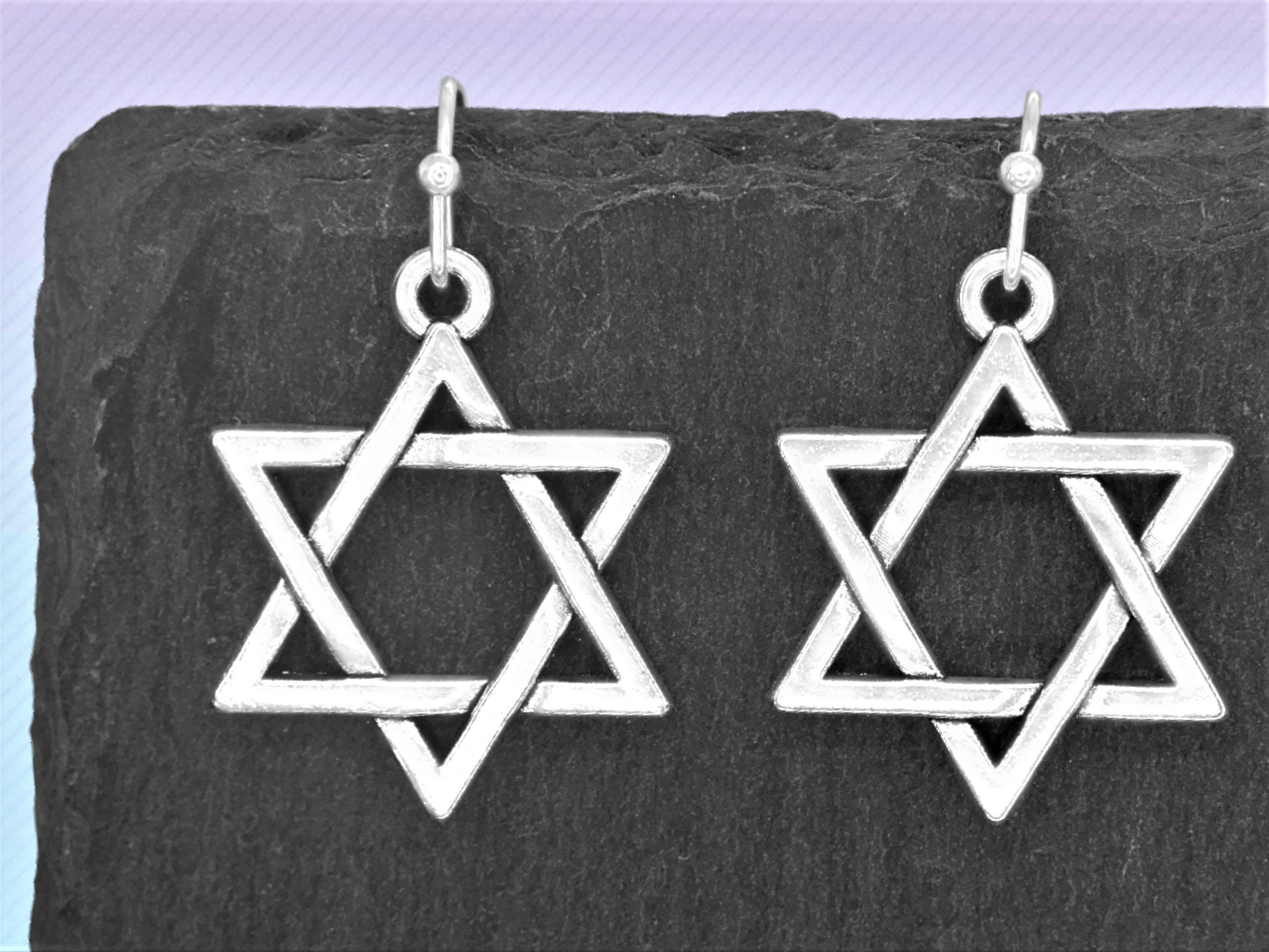 Star of David Earrings for Pierced or Non Pierced Ears Jewish
