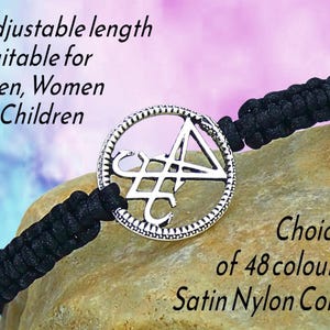 Lucifer Ouroboros Bracelet,  Satanic Charm, Unisex Adjustable Macramé