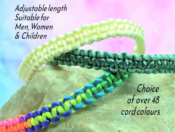 Unisex Satin Nylon Macrame Bracelet, Adjustable Length, Custom