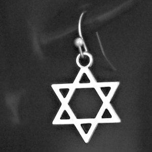 Simple Star of David Earrings, Israel Jewish Star Jewelry Gifts, Clip on or 925 Sterling Silver Lever Back, Stainless Steel Stud, Hook, Wire
