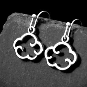 Cloud Earrings, Weather Jewellery, Clip on or Silver Lever Back, Stud, Hook, Kidney Wire
