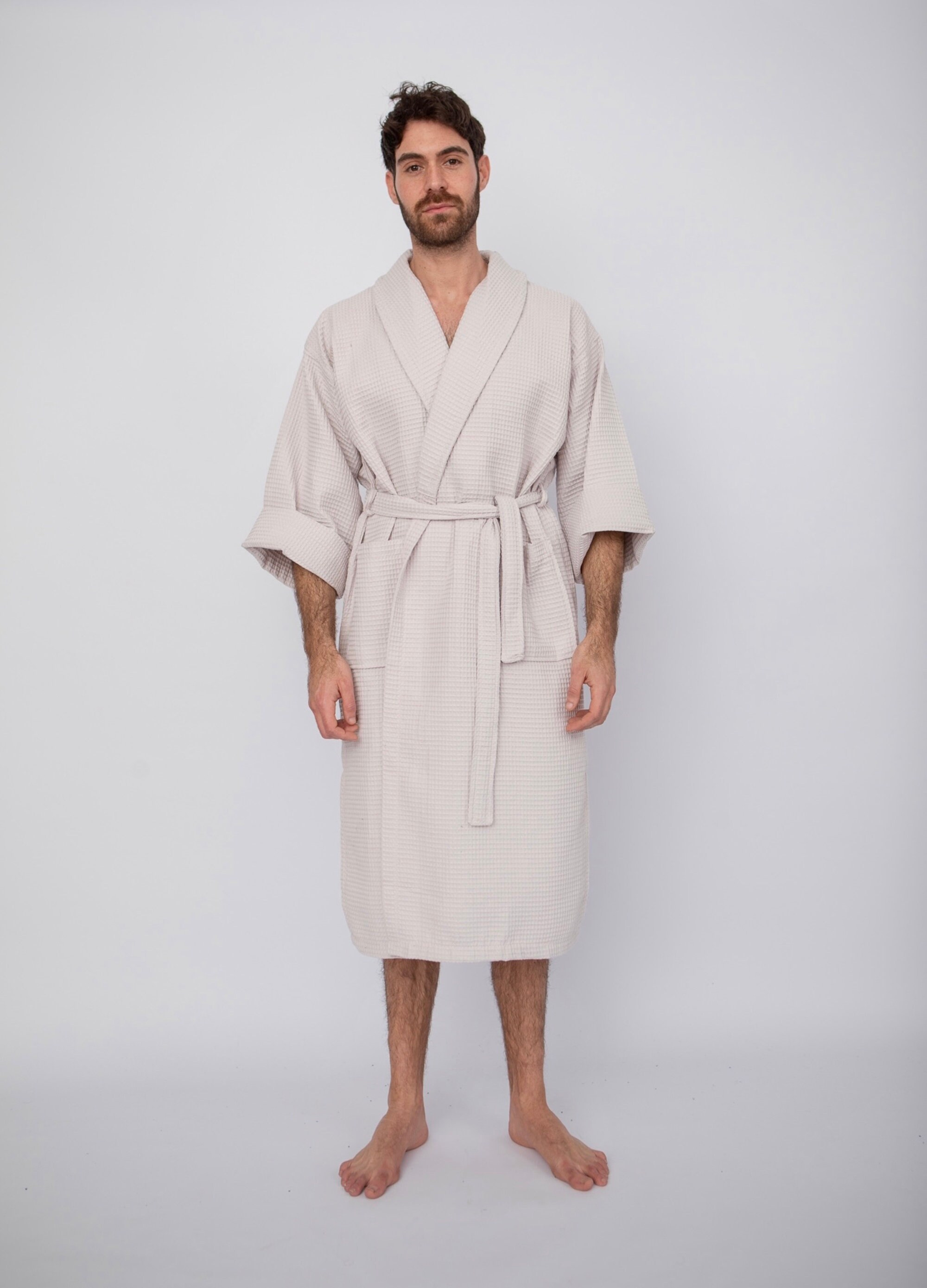 Clothing Gender-Neutral Adult Clothing Pyjamas & Robes Dressing gowns Green House Babylon Unisex Bathrobe Waffle Dressing Gown 230 GSM Pure Turkish Cotton Oeko-Tex Certified Bath Robes For Men And Women 