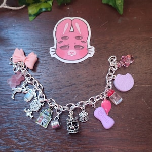 Essence of Cry Baby, flavour of, Cry Baby, charm bracelet, Bracelet for girl, handmade jewellery, Cry baby bracelet, Whimsy Goth,pastel punk