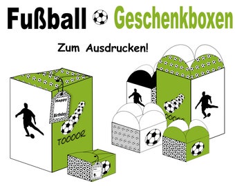 Geschenkboxen Fußball zum Ausdrucken, Schachteln, DIY, Download, Geburtstag, Weihnachten, Advent, Geschenkanhänger