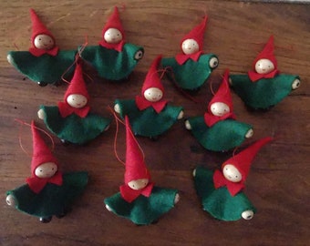 10 x Christmas gnomes tree decorations