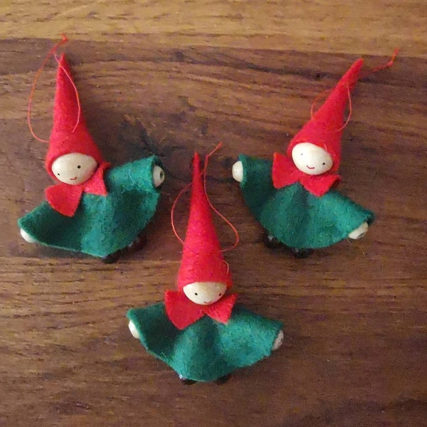 3 x Weihnachtswichtel, Baumschmuck