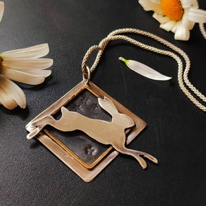 Necklace &quot;Run, Rabbit, Run&quot; silver jewelry amulet symbol bunny fertility power animal