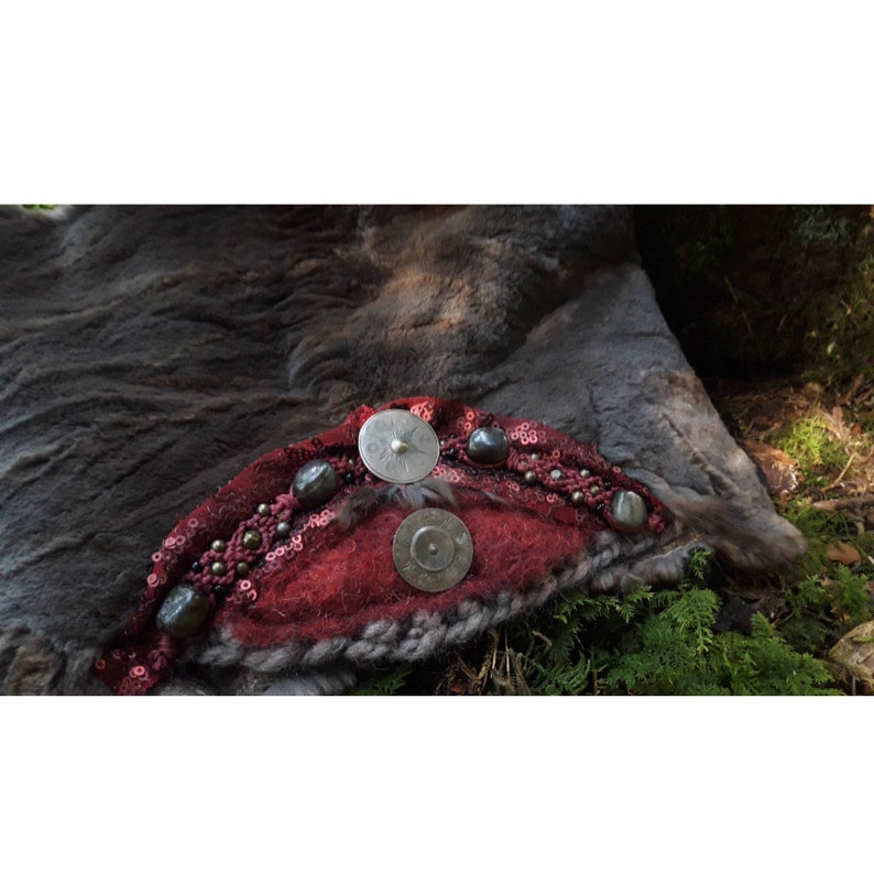 Hat and stole Out of the mouse boho gypsy gypsy crocheted fur for vintage elf headpiece fairytale