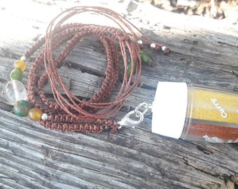 Necklace "Spice" spice camping kitchen outdoor camping survival curry Instant kitchen makramee Macramee jewelry travel