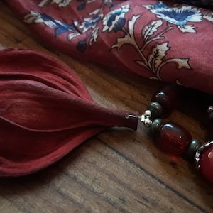 Necklace &quot;Bloody Mary&quot; Agate Carnelian Hematite Resin Horn