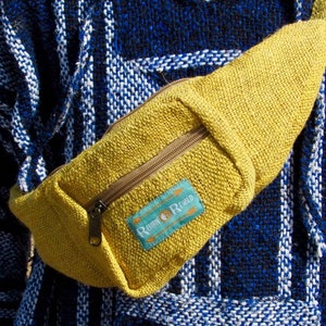 Organic Hemp Yellow Bumbag Money Belt | Vegan, Cruelty Free & Eco Friendly | Handmade Fanny Pack Bag