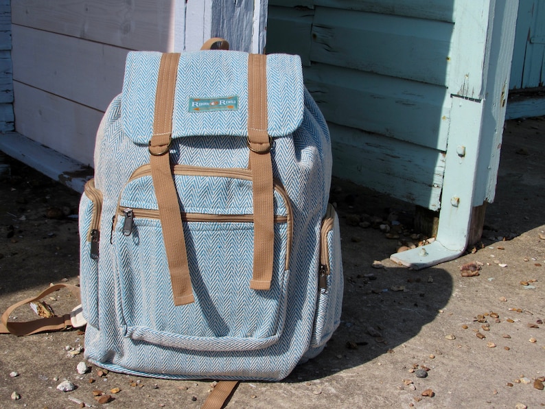 Himalayan Hemp Turquoise Eco Friendly Made in Nepal Organic 100/% Vegan Hemp Backpack Handmade Adventure Pack Boho Bag