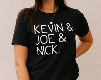 Kevin and Joe and Nick Tee | Concert T Shirt | Boyband Tee | Millennial | Gifts for Her | Men's | Women's | Minimalistic | Christmas