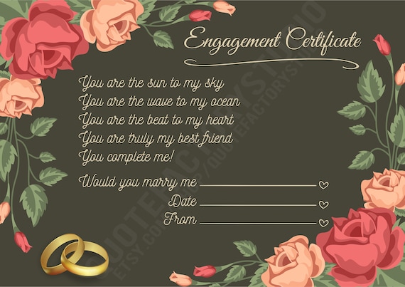 Engagement Certificate Love Wall Art Romantic Quote Poem Romantic Quotes Prints Download Marriage For Couples Engagement Certificate Love Wall Art Romantic Quote Poem Romantic Quotes Prints Download Marriage For Couples