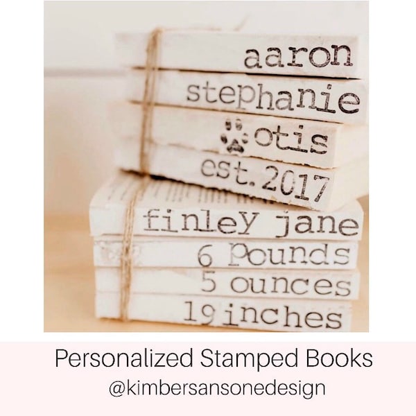Stamped Book Stack Personalized Custom Bookset