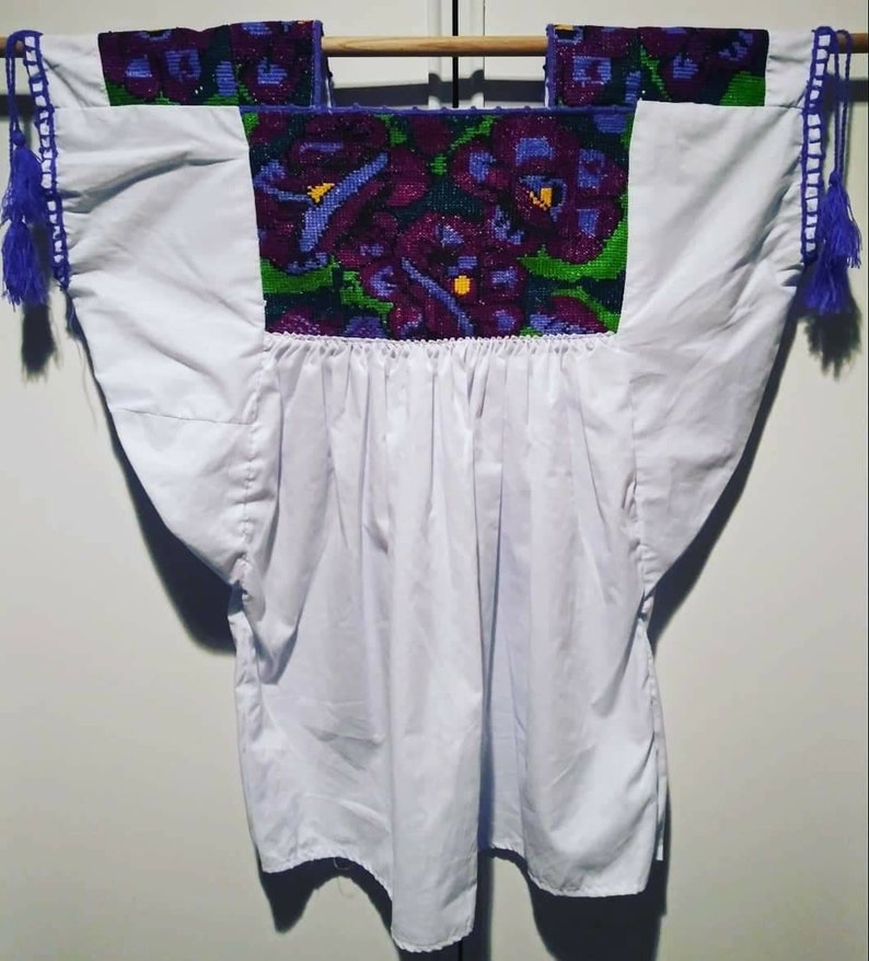 Huanengo Hand Embroidered Mexican Blouse