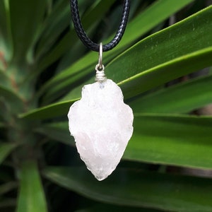 Rose Quartz Arrowhead Pendant Necklace