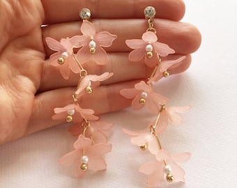 Fairy Blossom Drop Earrings, woodland flowers floral kawaii jewelry