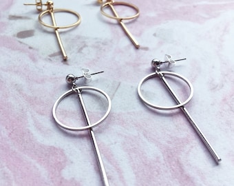 Pendientes colgantes circulares inspirados en BTS: moda minimalista coreana