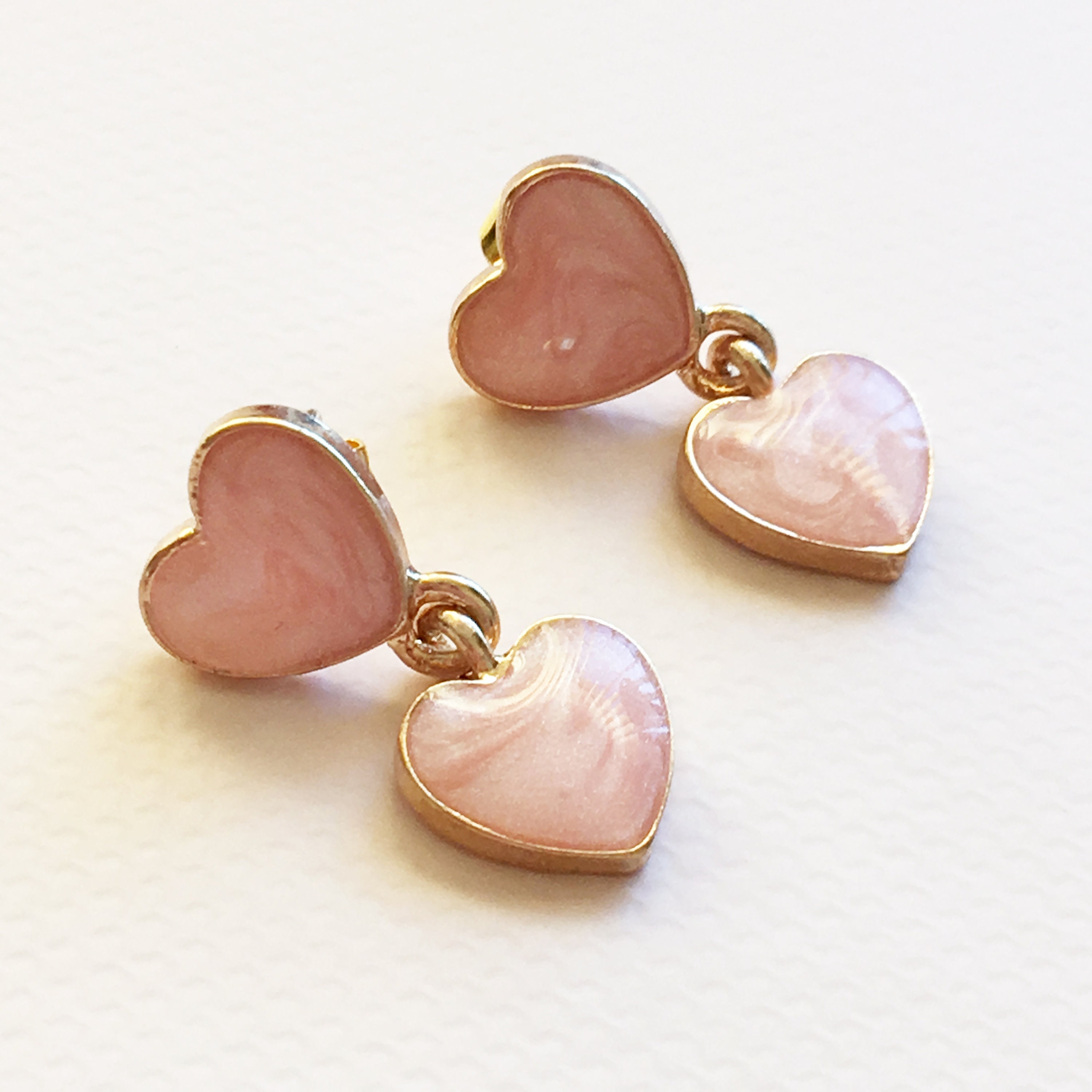Pendientes De Oro Perlado En Forma De Corazón Coreanos S Pendientes De Oro Perlado En Forma De Corazón Coreanos S