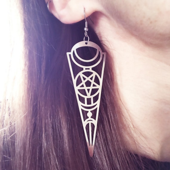 Occult Symbols Geometric Drop Earrings