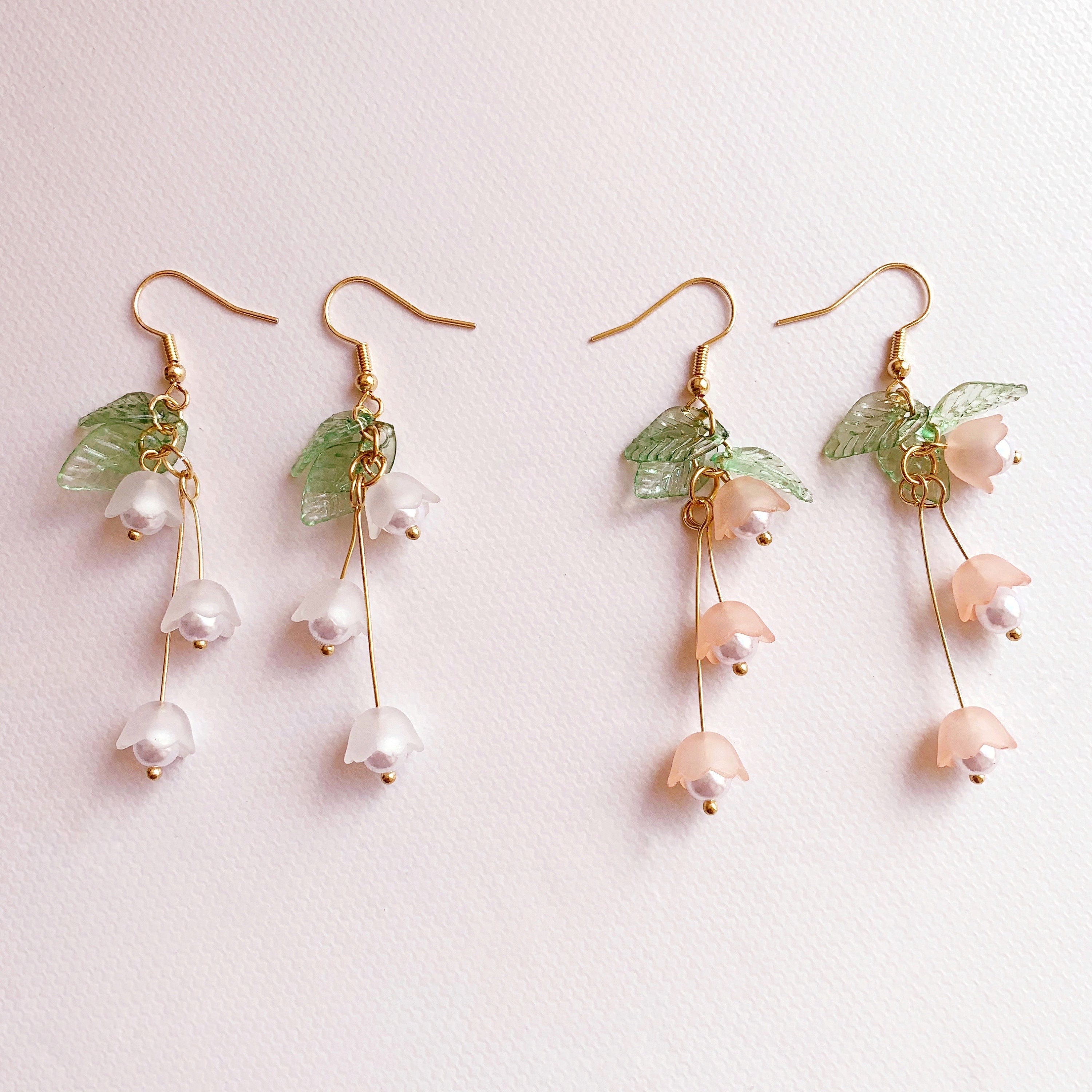 Woodland Flowers Drop Earrings Delicate Floral Fairycore - Etsy UK