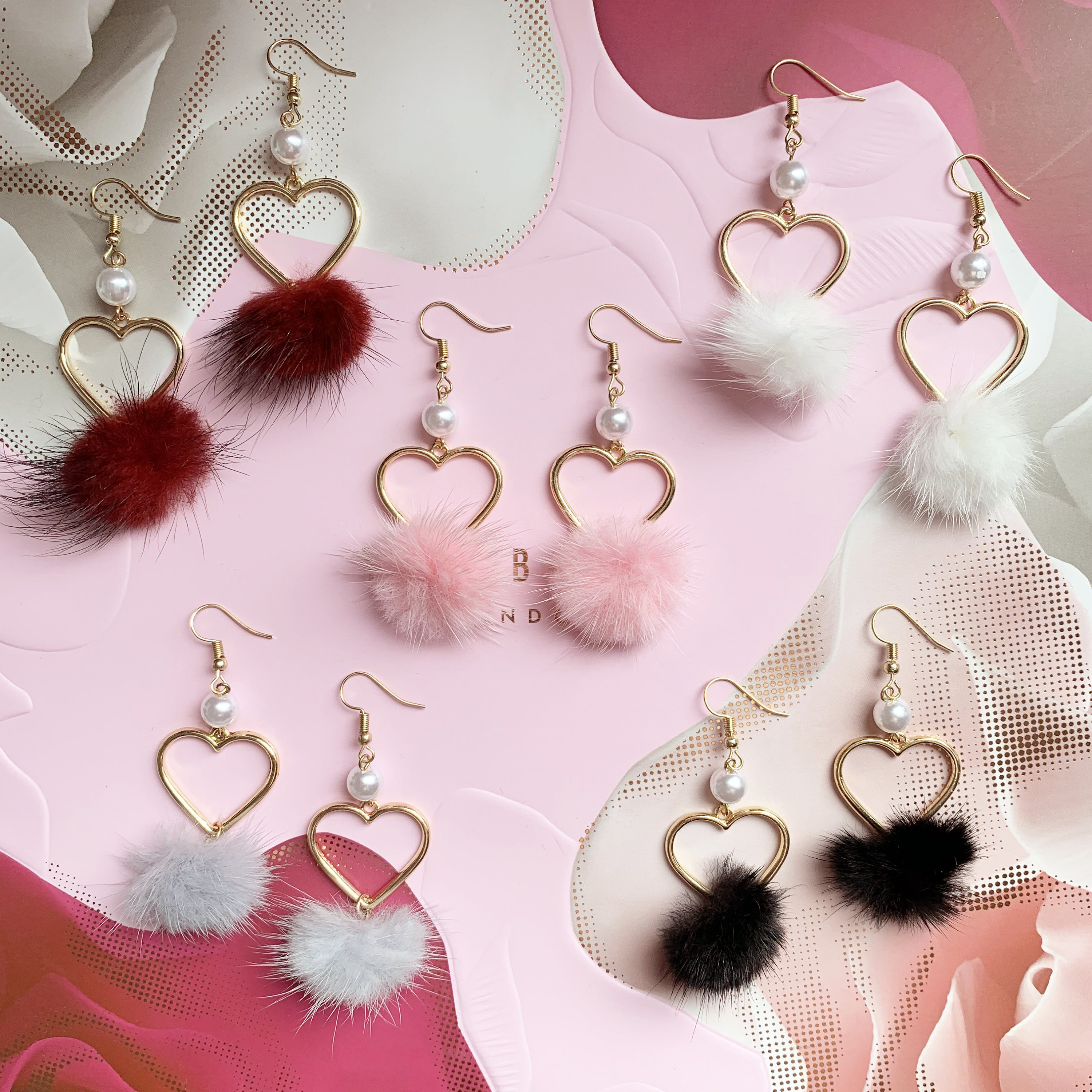 Pendientes De Oro Perlado En Forma De Corazón Coreanos S Pendientes De Oro Perlado En Forma De Corazón Coreanos S