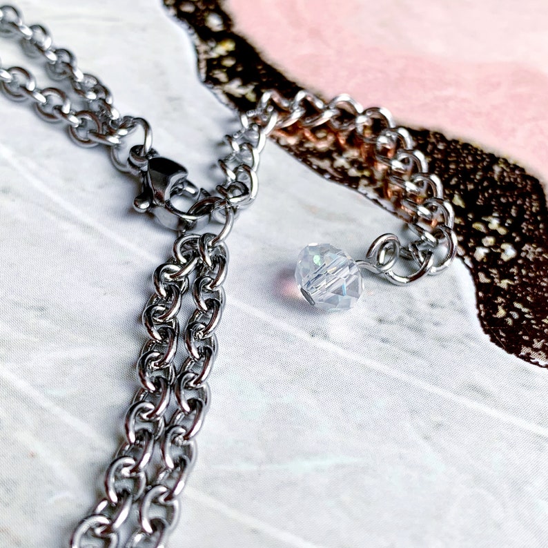 choker necklace moon necklace celestial necklace Stainless Steel Celestial Moon and Star Charms Layered Choker Necklace layered necklace