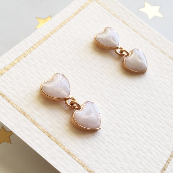Pendientes De Oro Perlado En Forma De Corazón Coreanos S Pendientes De Oro Perlado En Forma De Corazón Coreanos S