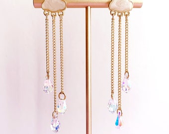 Crystal Raindrop Cloud Earrings