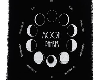 Mantel de altar con fases lunares: dorado y plateado para la mesa del tarot