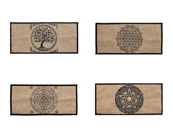 Pagan Altar Cloth: Organic Jute Burlap Wiccan Tarot Table Cover